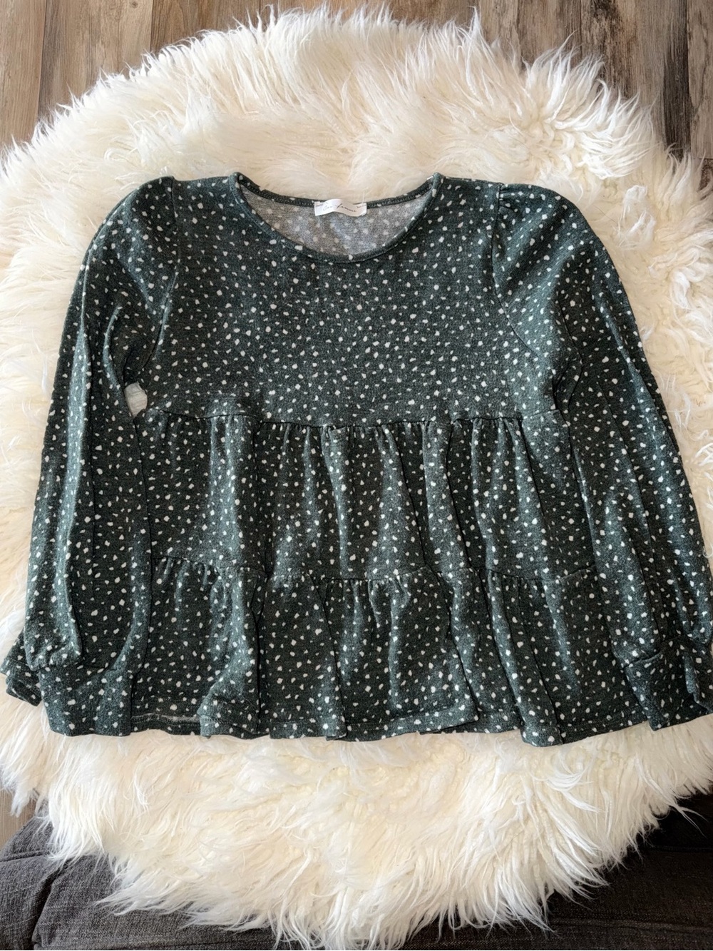 🤎 CES FEMME // Cottage Core Peplum Long-Sleeve Top